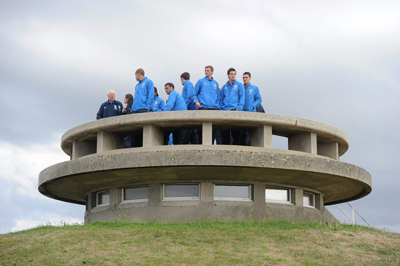 England U19s visit the Normandy Beaches.